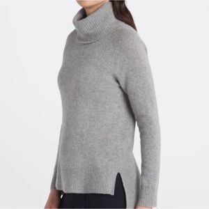 41 Hawthorne 100% Cashmere Turtleneck Sweater Gray Womens Size medium light gray